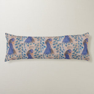 Peacock Blue  Body Pillow