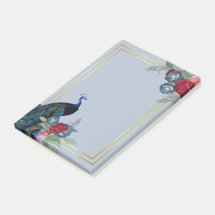 Peacock Blue Burgundy Winter Fall Wedding Post-it Notes