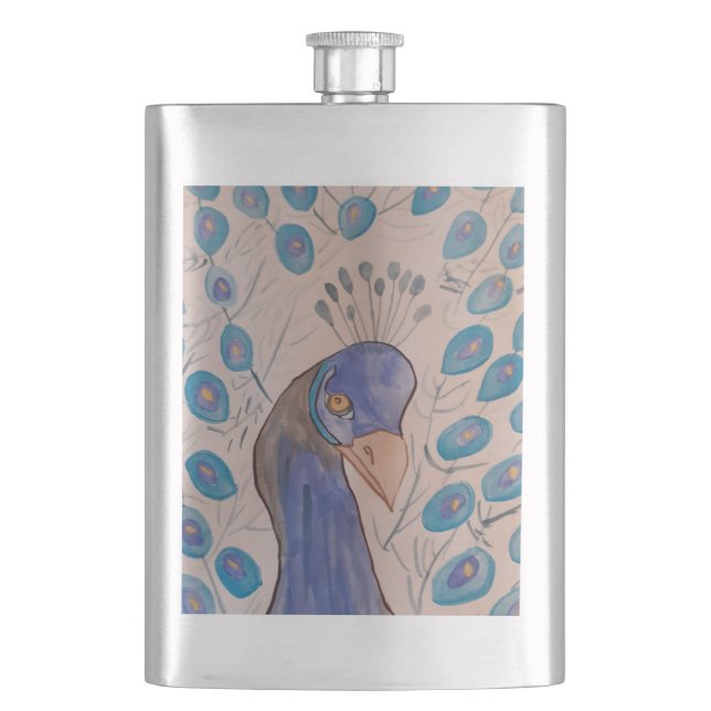 Peacock Blue Classic Flask (Front)