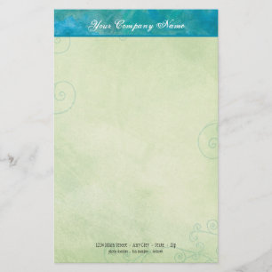 Peacock Blue & Green Business Stationery