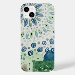 peacock blue green pattern floral  Case-Mate iPhone 14 plus case