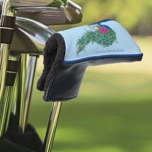 Peacock Blue Lotus Flower Henna Golf Head Cover