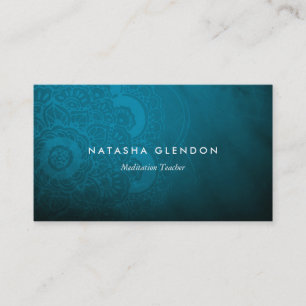 Peacock Blue Mandala Zen Business Card