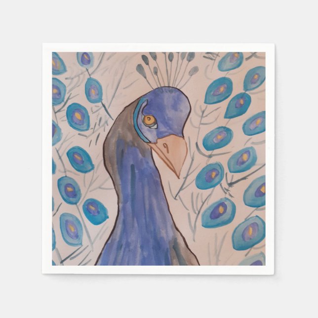 Peacock Blue Paper Napkins (Front)