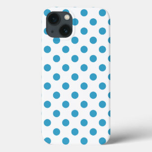 Peacock Blue Polka Dots Circles iPhone 13 Case