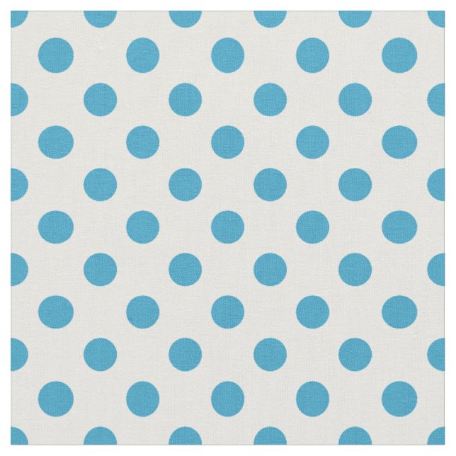 Peacock Blue Polka Dots Circles Fabric (Close Up)