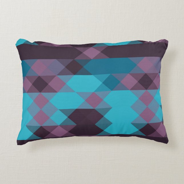 peacock blue, purple, topaz blue and thunder accent pillow (Front)