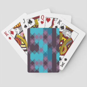 peacock blue, purple, topaz blue and thunder playing cards