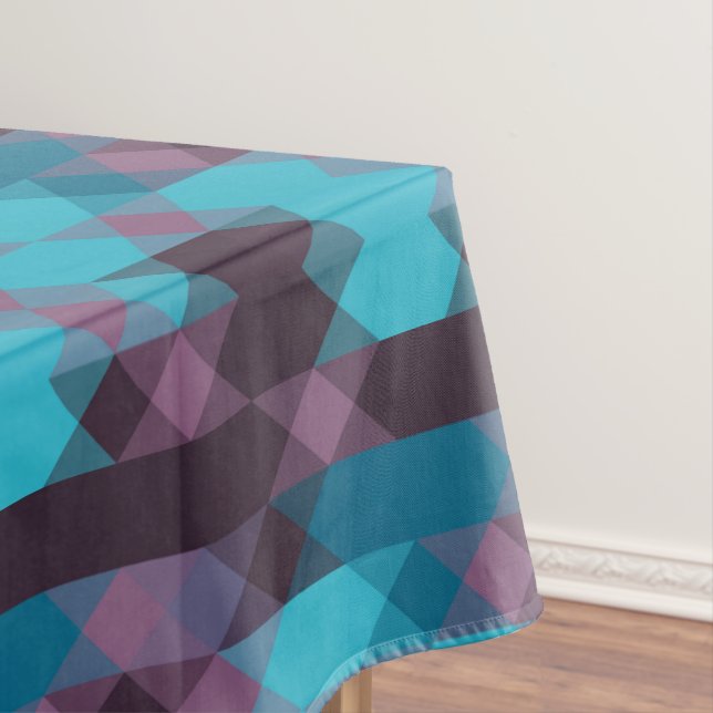 peacock blue, purple, topaz blue and thunder tablecloth (In Situ)
