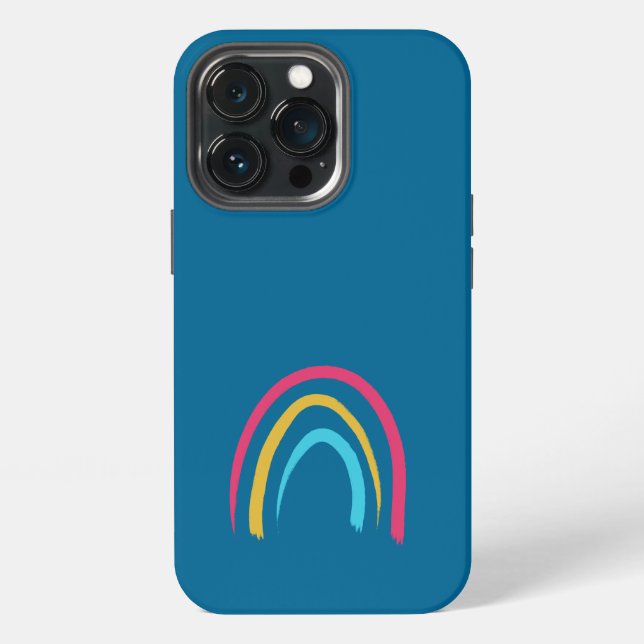 Peacock Blue Rainbow iPhone Case (Back)