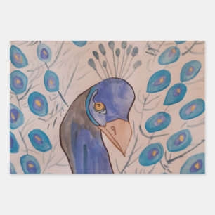Peacock Blue Wrapping Paper Sheet