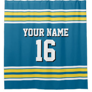Peacock Blue Yellow White Stripes Sports Jersey