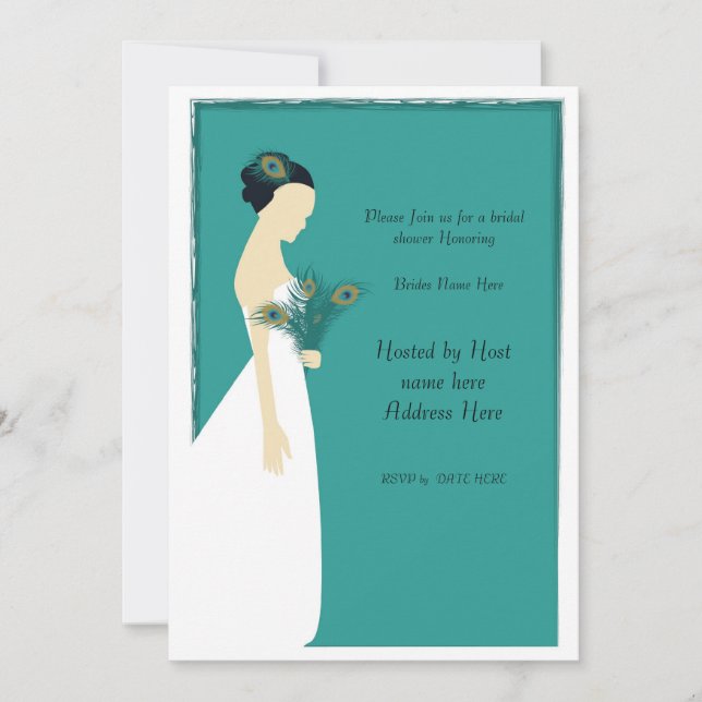 peacock_bridal_invite-01, Please Join us for a ... Invitation (Front)