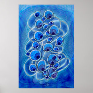 Peacock Bubbles Poster