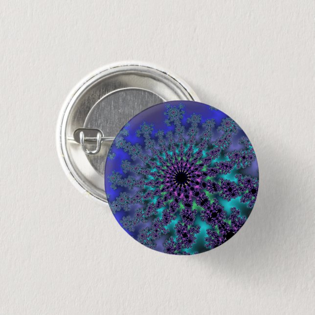 Peacock Burst 1 Inch Round Button (Front & Back)