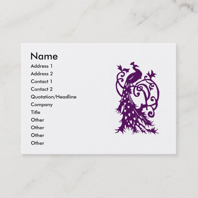 peacock business card (Front)
