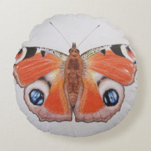 Peacock Butterfly 2012 Round Pillow