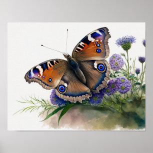 Peacock Butterfly Art Print Poster