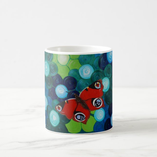 Peacock Butterfly Painting Coffee Mug (Center)