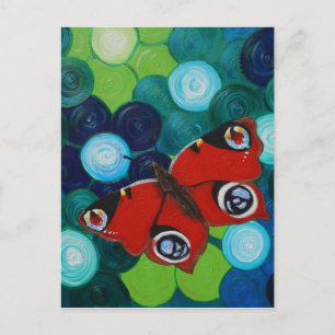 Peacock Butterfly Painting Postcard