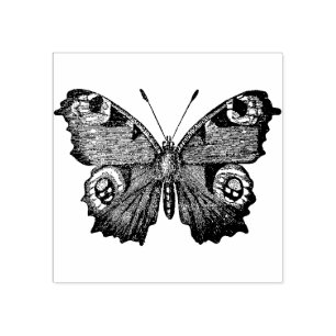 Peacock Butterfly Rubber Stamp