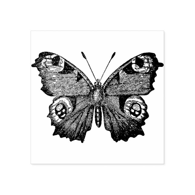 Peacock Butterfly Rubber Stamp (Imprint)