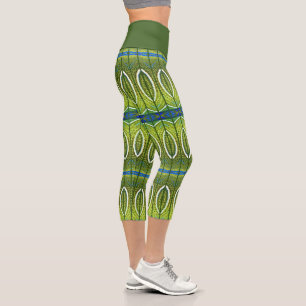 peacock capri leggings