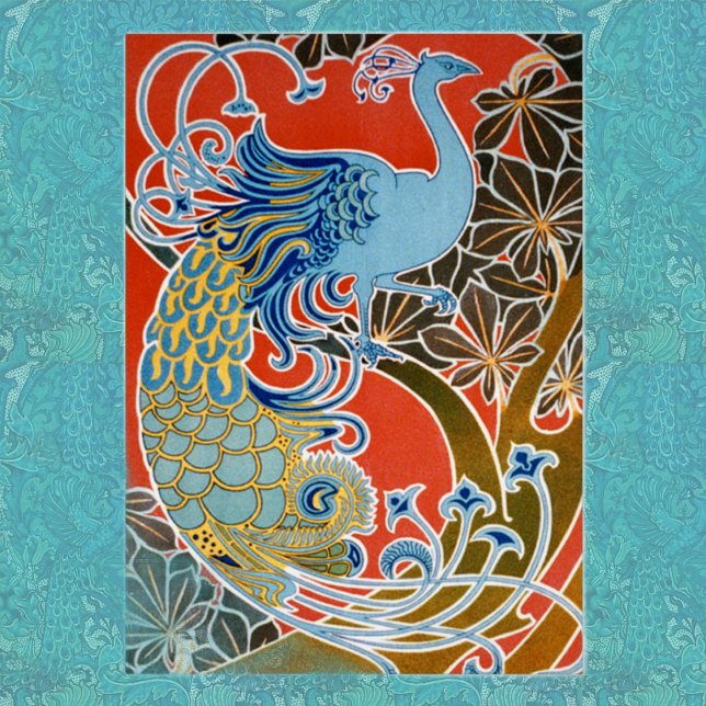 Peacock, carte Art Nouveau (Créateur téléchargé)