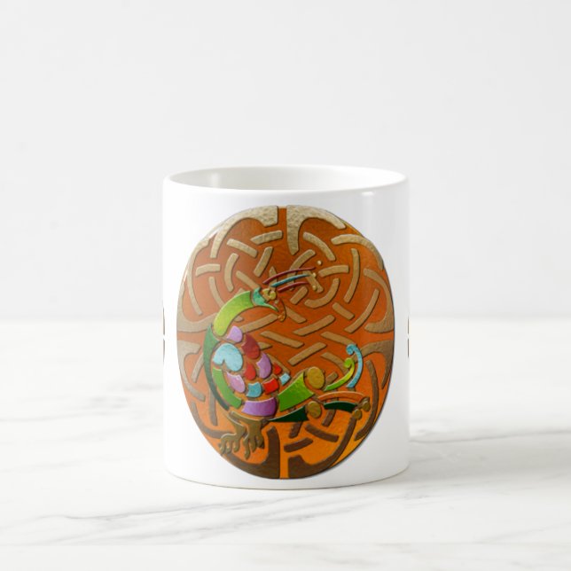 Peacock Celtic Deco Jewelled Coffee Mug (Center)