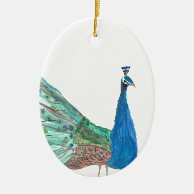 Peacock Ceramic Ornament (Front)
