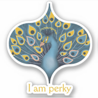 Peacock Chic Personalized Custom-Cut Vinyl Sticker