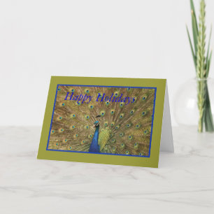Peacock Christmas Card