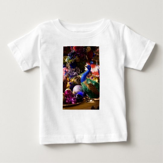 Peacock Christmas Design Baby T-Shirt