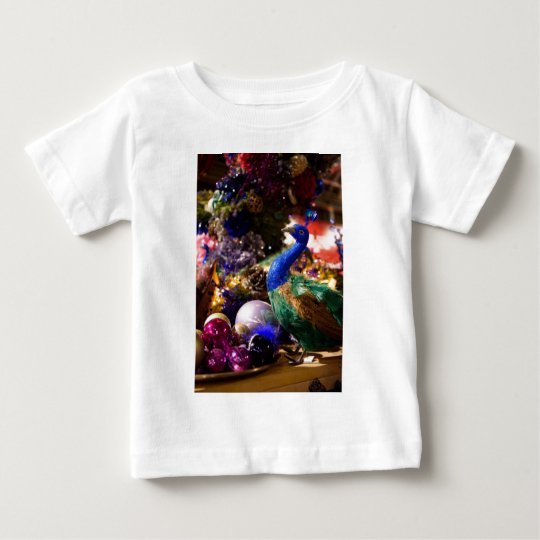 Peacock Christmas Design Baby T-Shirt