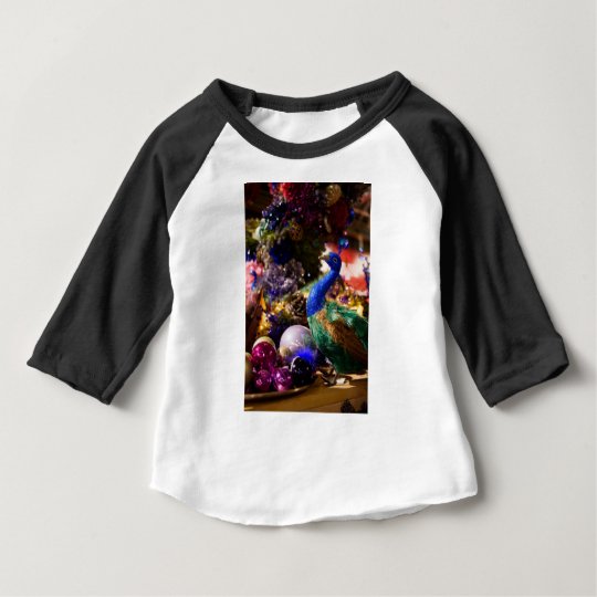 Peacock Christmas Design Baby T-Shirt