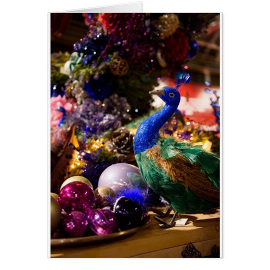Peacock Christmas Design Card