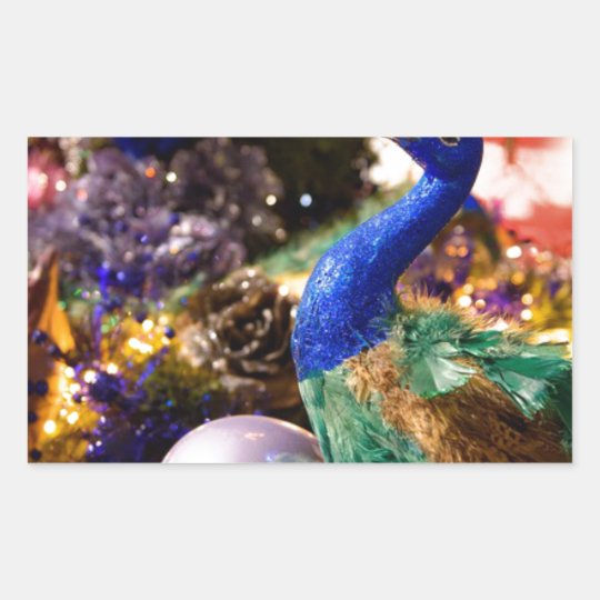 Peacock Christmas Design Sticker