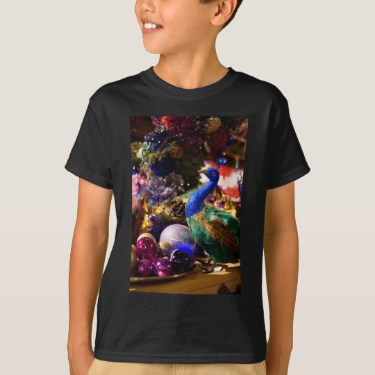 Peacock Christmas Design T-Shirt