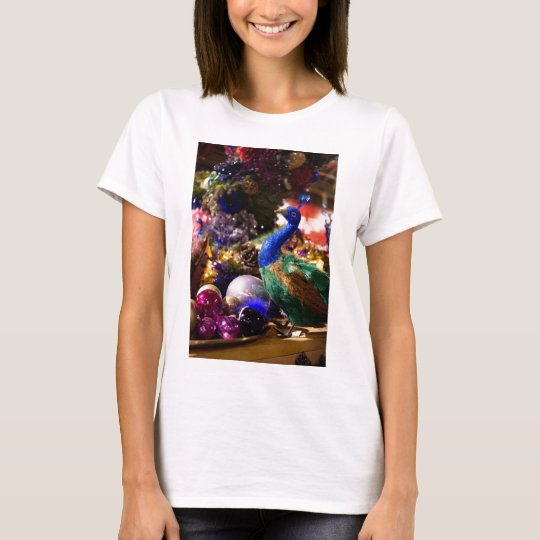 Peacock Christmas Design T-Shirt