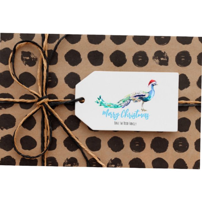 Peacock Christmas Gift Tag Personalized (Creator Uploaded)