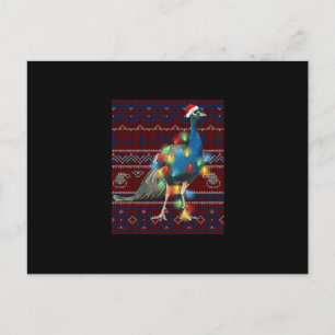 Peacock Christmas Lights Ugly Sweater Goat Lover Holiday Postcard