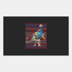 Peacock Christmas Lights Ugly Sweater Goat Lover Sticker
