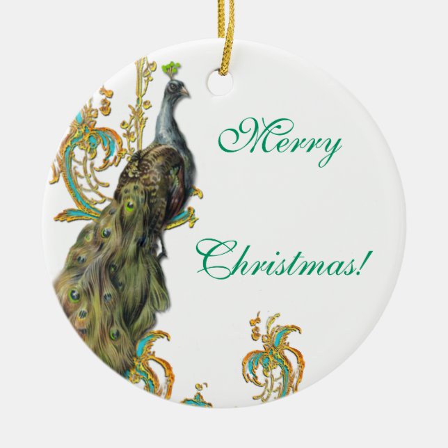Peacock Christmas Ornament (Front)