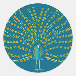 Peacock Classic Round Sticker