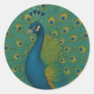 Peacock                                            classic round sticker