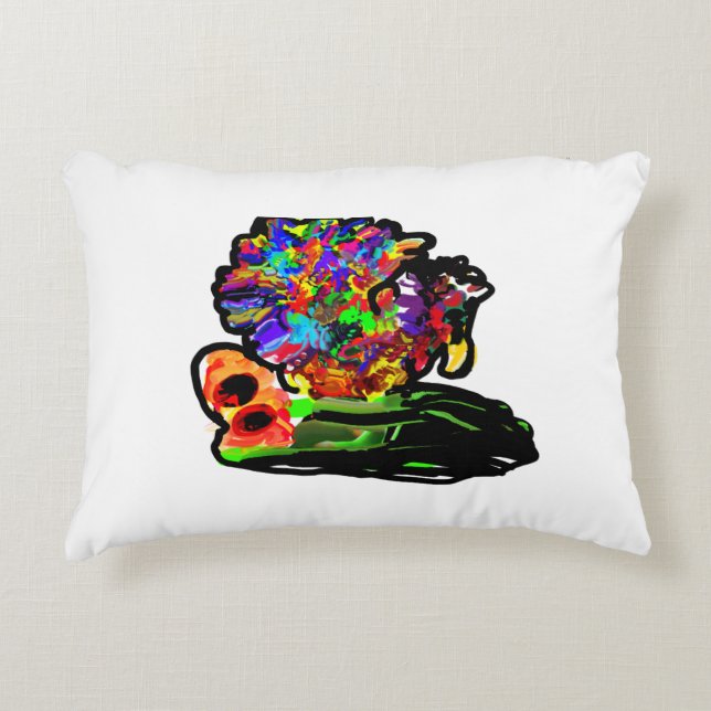 Peacock colorful accent pillow (Front)