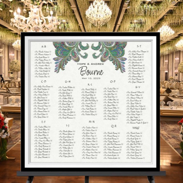 Peacock Colors - 100 to 150 guests - alphabetical Poster (Creator Uploaded)