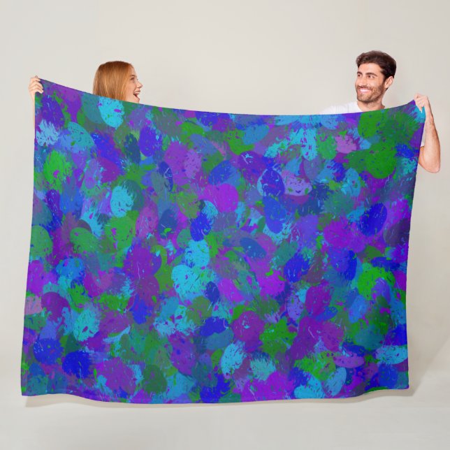 Peacock Colour Fleece Blanket (In Situ)