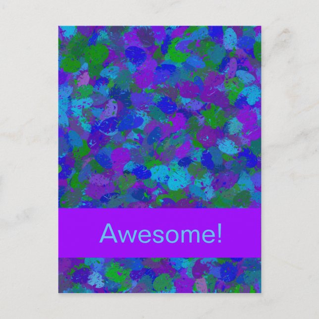 Peacock Colour Splatter Postcard (Front)