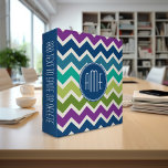 Peacock Colours Chevron Pattern Custom Monograms Binder<br><div class="desc">A popular design with modern Fall colours and an area to add your monogram or name. Trendy colours and patterns for your phone. If you need to adjust the monograms,  click on the customize button and make changes.</div>